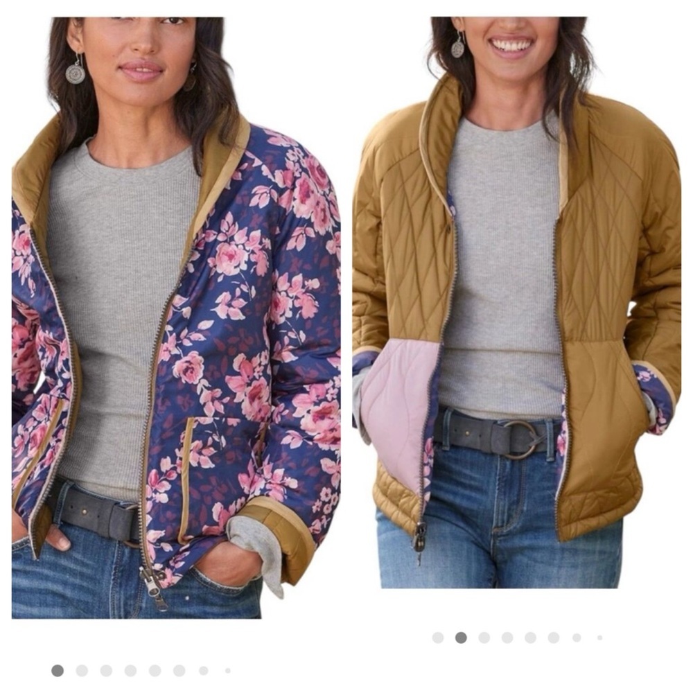 Sundance Catalog Jasmine Reversible Puffer Floral Jacket